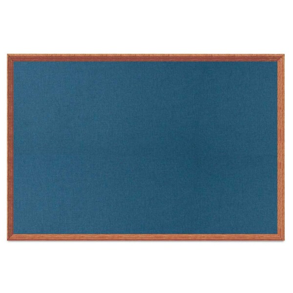 United Visual Products Decor Wood Combo Board, 48"x36", Walnut/White Porcelain & Surf UV703DEFAB-WALNUT-WHTPORC-SURF - main